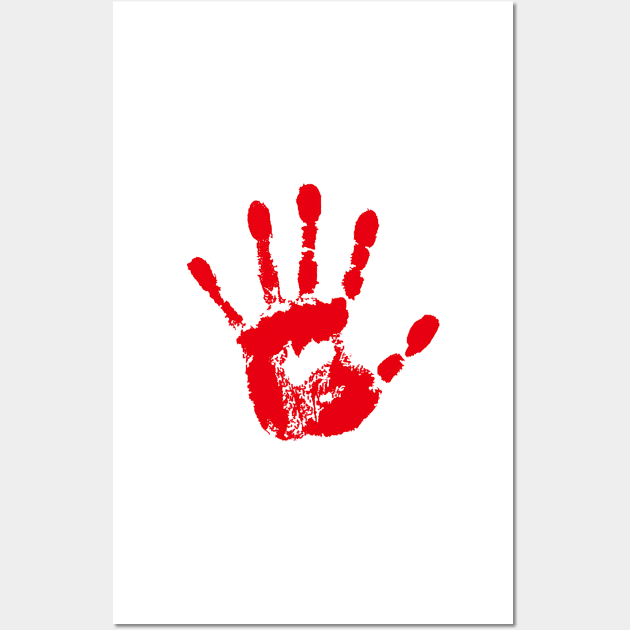 Red handprint Sign (stop) Wall Art by your.loved.shirts